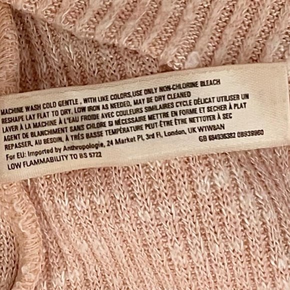 Anthropologie Saturday Sunday Small Pink Knit Ribbed Surplus Faux Wrap Lounge … - Picture 6 of 6